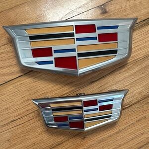 Set of 2 Cadillac XT6 OEM Original Colored Logo Monogram Emblems Accessories